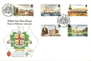 Isle of Man stamps William Cain Manx Pioneer First Day Cover FDC '84 unaddressed - Picture 1 of 3