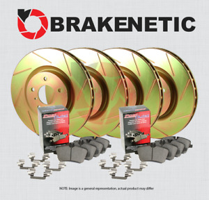 F&R BRAKENETIC Sport Slotted Brake Rotors + Ceramic Pads BSK81867