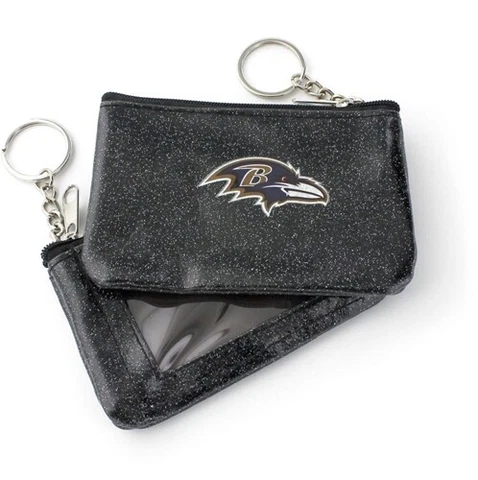 Baltimore Ravens NFL Polka Dot Coin/ID Purse - Zipper Change Pouch Cover