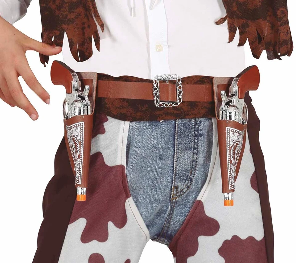 Vaquero Elegante Vestido Pistolas, Cinturón y Fundas Juego de Insignias 20 cm Niños Kit de Disfraz 16089G Foto 1 de 1