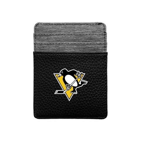 NEW! PITTSBURGH PENGUINS PEBBLE FRONT POCKET WALLET THIN/FLAT LICENSED Cover