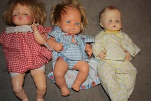 3pc 1972 Mattel 1969 Horsman 1964 Effanbee Vintage Baby Dolls - Picture 1 of 4