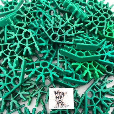 100 Knex Green "Mix" Connectors 4 Position - Standard K'nex Parts - Image 1 of 4
