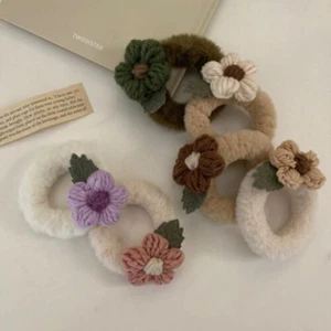 Women Fluffy Soft Cute Hair Band Decor Ponytail Holder Rubber Band ornament Gift - Picture 1 of 18