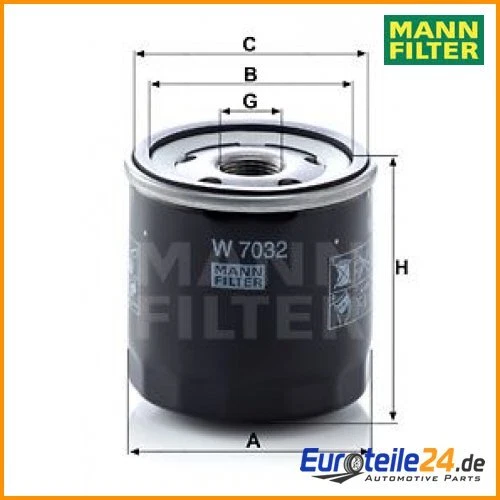 Oil filter Mann filter W7032 for Renault Kangoo express Dacia - Image 1 of 1