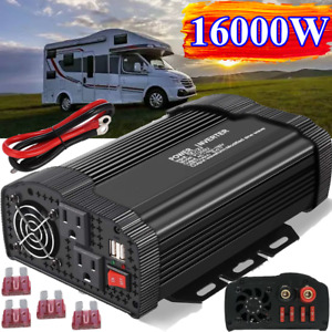 16000W Car Power Inverter DC 12V To 110V AC Pure Sine Wave Solar Converter LCD
