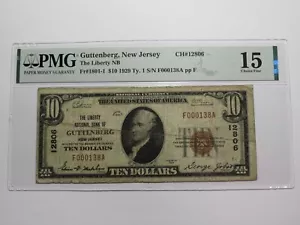 $10 1929 Guttenberg New Jersey NJ National Currency Bank Note Bill Ch #12806 F15 - Picture 1 of 4