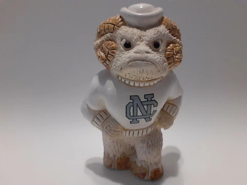 VTG Ceramic 3.5" UNIVERSITY North Carolina Tar Heels Rameses Mascot Figurine A11 Cover