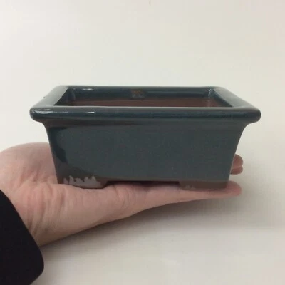 Japanese Bonsai Pot Banko ware Green Glazed Cactus Plants A0005 - Image 1 of 4