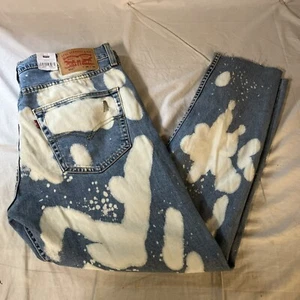 Levis Jeans Mens 36x30 Blue 512 Slim Taper Stretch Distressed Bleached NWT FS! - Picture 1 of 11