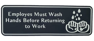 3D Mitarbeiter müssen Hände waschen Schild 9x3 Zoll für Restaurant Toilette & Küche - Bild 1 von 2