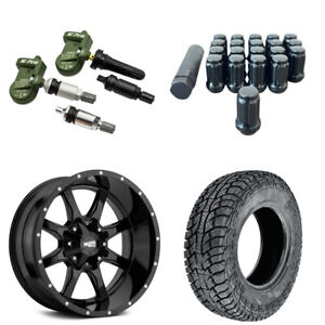 Moto Metal MO970 Gloss Black 20x10 -24 Wheels, Rims package w Tires A/T Off-Road