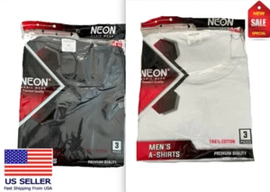 3-6 Packs Mens 100% Cotton Tank Top Wife Beater A-Shirt Undershirt Ribbed Black - Picture 1 of 7