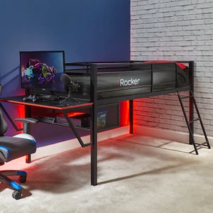 X ROCKER Sanctum Mid Sleeper Gaming Bed Bunk with Gaming Desk Kids Single 3ft - Picture 1 of 9