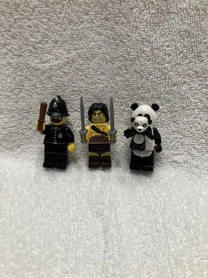 LEGO Minifigure Lot A - Barbarian + Panda Suit Guy + Police Constable - Image 1 of 4