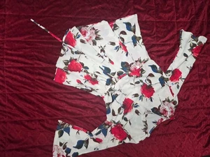 Women's Floral Print Romper Size Large Summer Casual One Piece Outfit - Picture 1 of 9