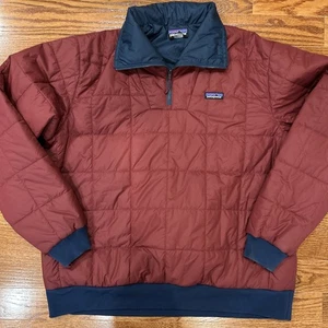 Patagonia Box Quilted Pullover Jacket Sequoia Red Men's XXL Half Zip - Picture 1 of 9