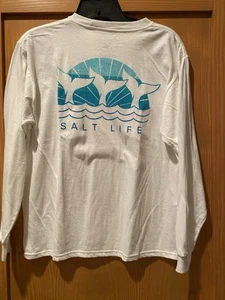 Salt Life Girl’s White Sunset Whales Long Sleeve T-shirt NWT Size XL - Picture 1 of 4