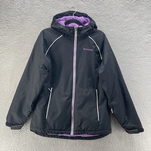 Columbia Jacket Girls Extra Large Black Purple Alpine Action II Omni Tech Ski - Picture 1 of 19
