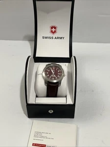 NEW! Victorinox Swiss Army Red Dial Men Wristwatch 24980 W/ Box, New Battery! - Picture 1 of 9