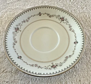 2 - Noritake Fairmont 6102 Saucers Vintage Japan 5 5/8” Pink Roses Platinum Trim - Picture 1 of 10