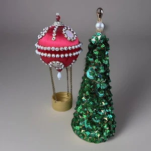 Vintage Handarbeit Stecknadel 8 "Baum 4" Ballon Weihnachtsdeko Ornament - Bild 1 von 14