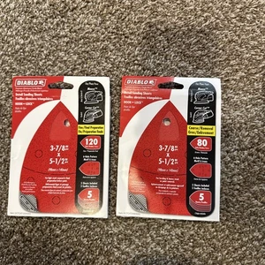 Diablo Sanding Sheets 3-7/8"×5-1/2” 80 & 120 Grit Detail 5 Sheets Ea Pkg READ - Picture 1 of 3