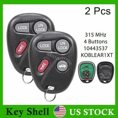 2 Para 2001 2002 2003 2004 2005 Chevrolet Monte Carlo Mando a Distancia Llavero Entrada 4Btn Foto 1 de 4