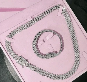 Collana E Bracciale Stile Hip Hop Acciaio E ZIRCONI - Foto 1 di 5
