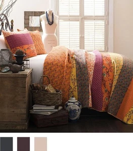 Lush Decor Royal Empire Quilt Striped Pattern Reversible 3 Piece Bedding Set, - Picture 1 of 2