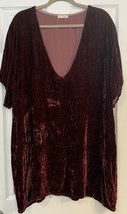 CP Shades x Free People Gr. LG rot Samt Tunika Kleid Oversize lässig Urlaub - Bild 1 von 10