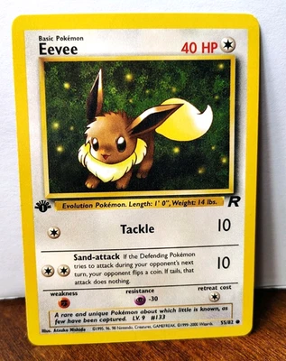 POKEMON EEVEE 55/82 1ST EDITION TEAM ROCKET LP-NM - Image 1 of 4