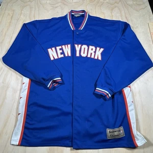 A6320 Vintage NBA New York Knicks Allan Houston L/S Warm Up Jacket Size 2XL - Picture 1 of 16