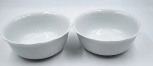 LOTE de 2 cuencos de cereal Dansk Fransk Blanc de 5,25 pulgadas remolino vieira hechos en Portugal - Imagen 1 de 6