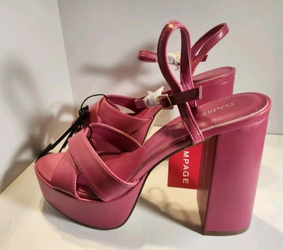 Sandalias para mujer Rampage Patricia zapatos rosas plataforma tacón bloque talla 9 Foto 1 de 4