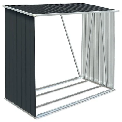 Стойка для хранения дров стойка для хранения бревен с оцинкованной сталью на крыше 64,2 дюйма vidaXL - Изображение 1 из 4