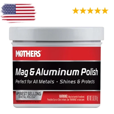 Mothers 05100 Mag & Aluminum Polish металлический очиститель для колес и аксессуаров, 5 унций - Изображение 1 из 4
