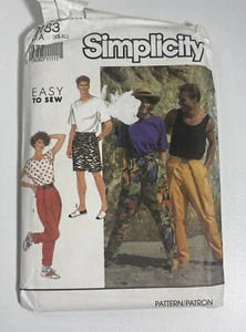 Vintage simplicity 1991 Pattern Unisex Pants Shorts 7183 XS -XL Uncut - Picture 1 of 2