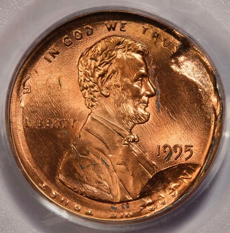 1995 PCGS MS64RD Most Unusual Rotated Double Struck Cent Mint Error Two Dates Cover