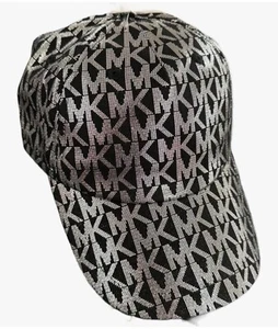 Gorra/sombrero de béisbol Michel Kork MK unisex adulto negro y plateado talla única nuevo - Imagen 1 de 1