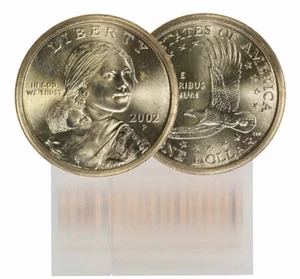 2002-P BU Sacagawea Dollar 25-Münzrolle - Bild 1 von 3