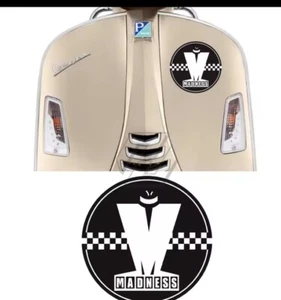 Madness Piaggio Vespa Scooter Decal Sticker Retro Ska Mods Scooter Boys - Picture 1 of 4