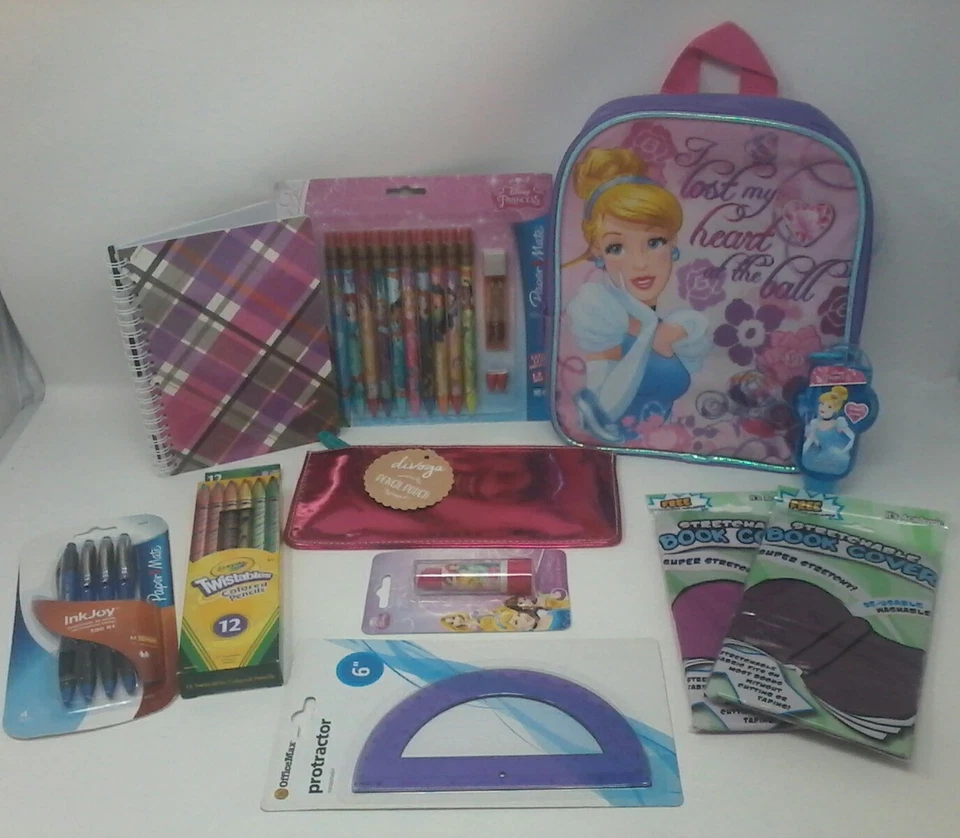 Disney Cinderella Princess Back To School 11 Piece Set Bundle - Image 1 of 4