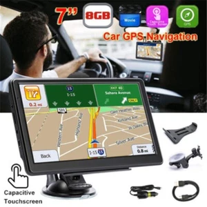 7" Truck GPS Navigator Car Auto LCD Navigation Sat Nav Lifetime Map Speedcam - Picture 1 of 12