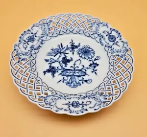 Meissen Zwiebelmuster Porzellan schöner Durchbruchteller 15,5 cm ( NEUWERTIG ) - Bild 1 von 4