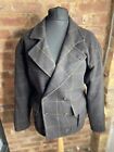 Pristine JAEGER Brown Check Wool Coat Jacket - Oversize Size M Medium