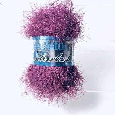 Patons Silverlash 4 Medium Metallic Eyelash Yarn 1.75oz Maroon Magic 81405 - Image 1 of 4