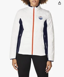 G-III Sports Womens Edmonton Oilers Jacket, White, X Large - Bild 1 von 9