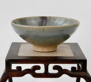 Antike chinesische "Jun" Porzellan Schale Yuan Dynastie 14. Jh. - Bild 1 von 23