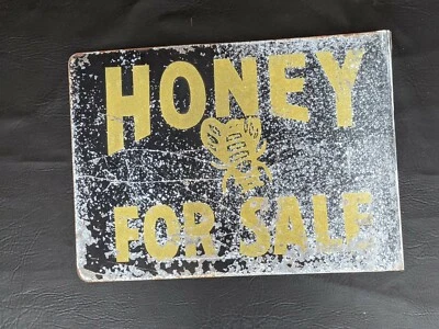 AAFA Antique Metal Honey For Sale Flanged Double Sided Salvage Original - Image 1 of 3